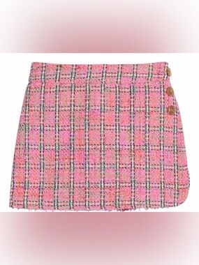 Bisby Pink Tweed Plaid Skort